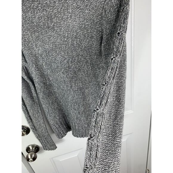 St Johns Bay womens Cable Knit Button-Up Cardigan size PS Grey Acrylic - Picture 5 of 7